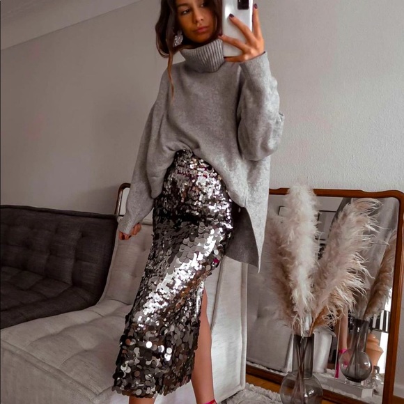 ZARA SEQUIN SKIRT - Picture 2 of 5